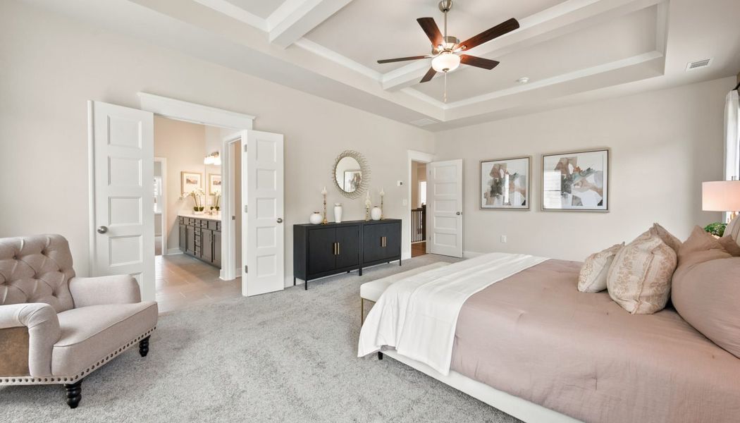Furnished interior in a model home at Fowler Farms in Auburn (Image 135).