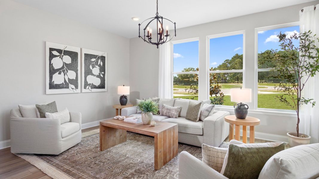 Furnished interior in a model home at Sidney Creek Townhomes in Zebulon (Image 15).