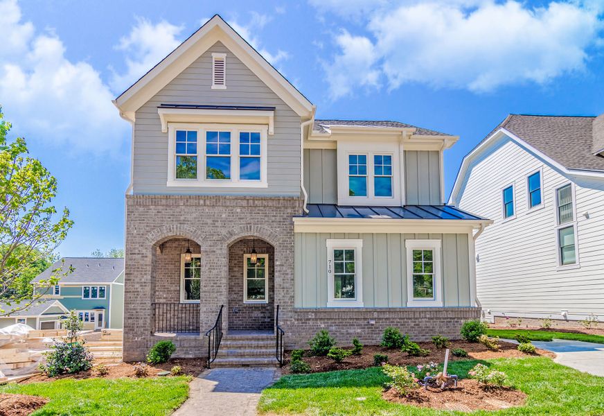 Front exterior of a home in the Oakdale at Mordecai - Raleigh - Robuck Homes community, located in Garner, NC (Image 8). Front exterior of a home in the Oakdale at Mordecai - Raleigh - Robuck Homes community, located in Garner, NC (Image 8).