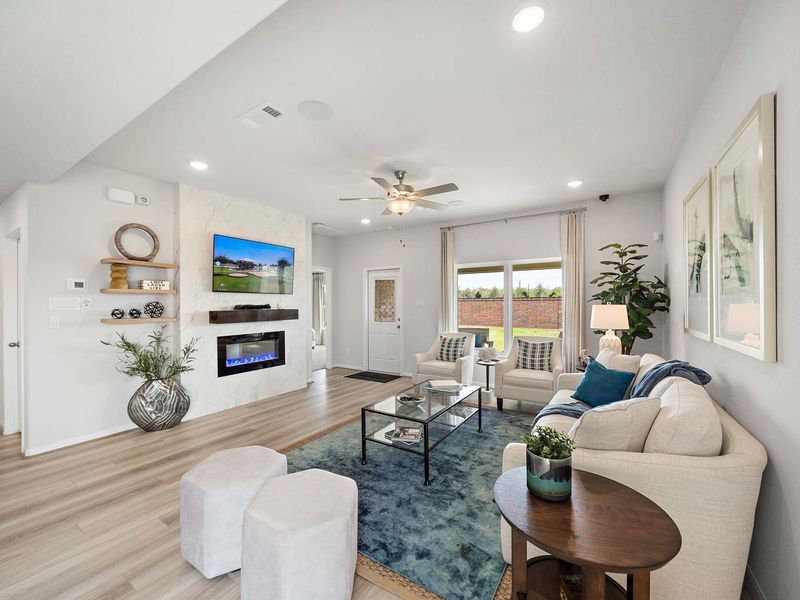 Furnished interior in a model home at Sunterra in Katy (Image 5).