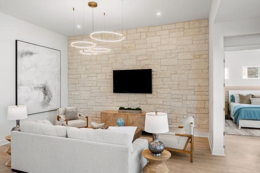 Furnished interior in a model home at Persimmon in Buda (Image 15).