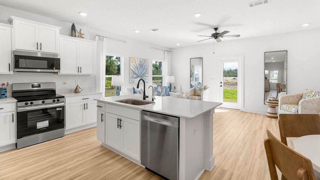 Furnished interior in a model home at Colonial East Townhomes in Panama City Beach (Image 7).