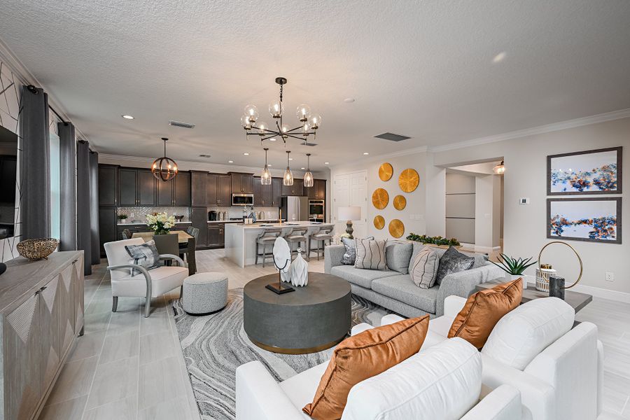 Furnished interior in a model home at Park View at the Hills in Minneola (Image 10).