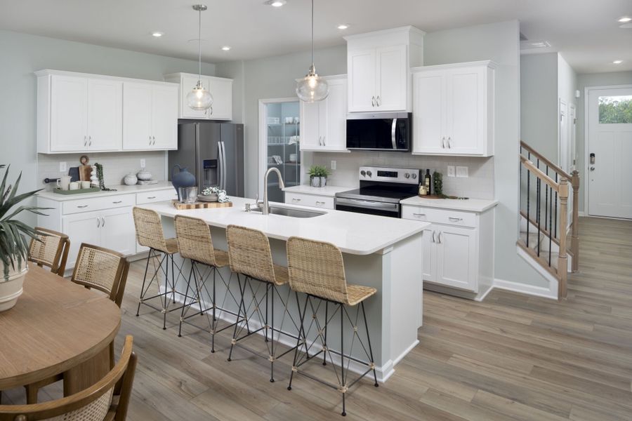 Furnished interior in a model home at The Townes at Westfall in Gastonia (Image 2).