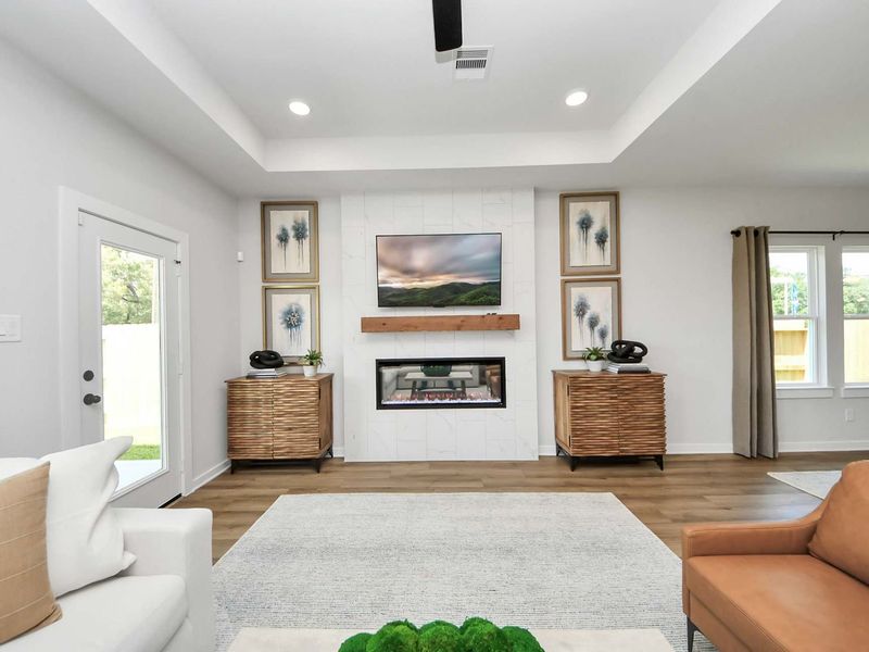 Furnished interior in a model home at Enclave at Newport in Crosby (Image 34).