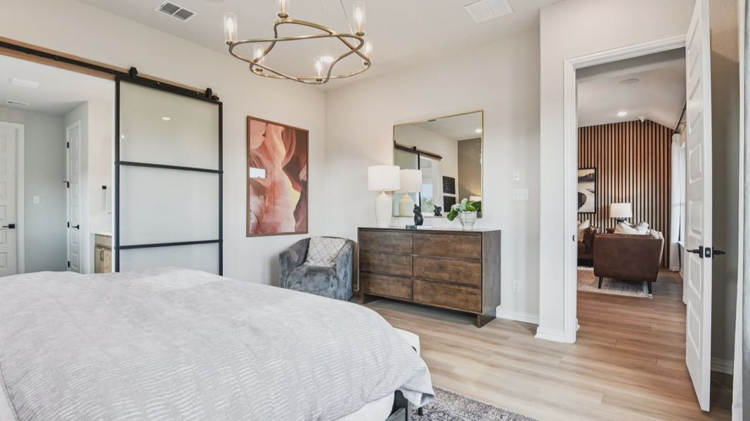Furnished interior in a model home at Clear Creek in New Braunfels (Image 38).