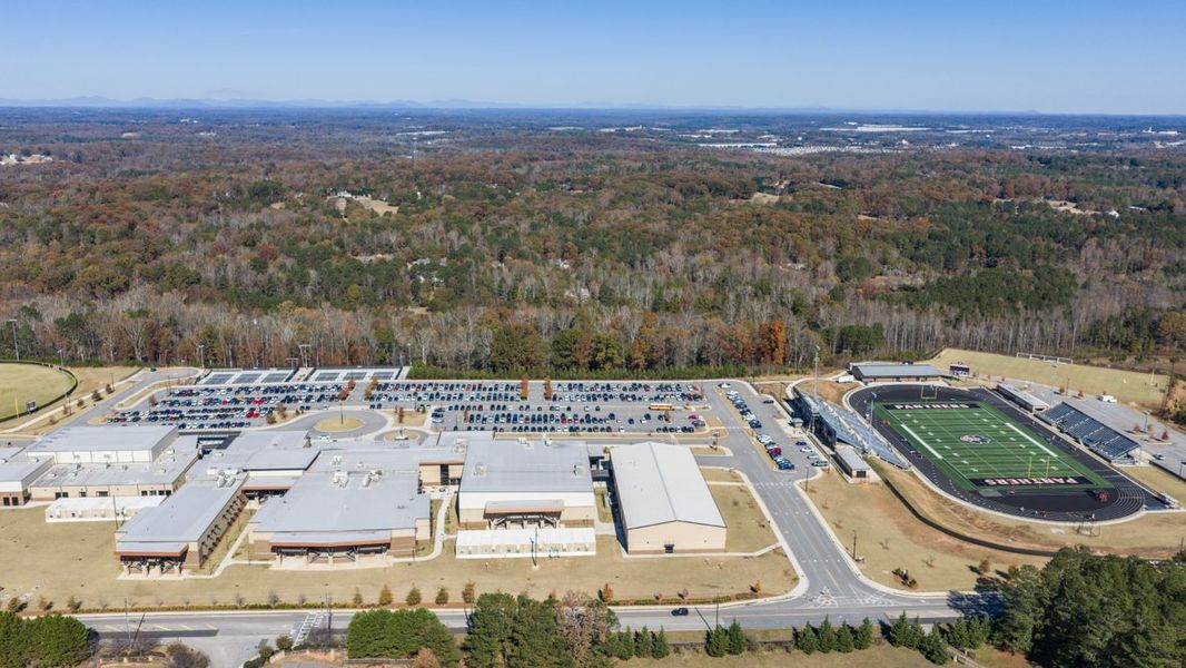 Aerial view of the Liberty Crossing community in Braselton, GA, showing layout and nearby surroundings (Image 6).