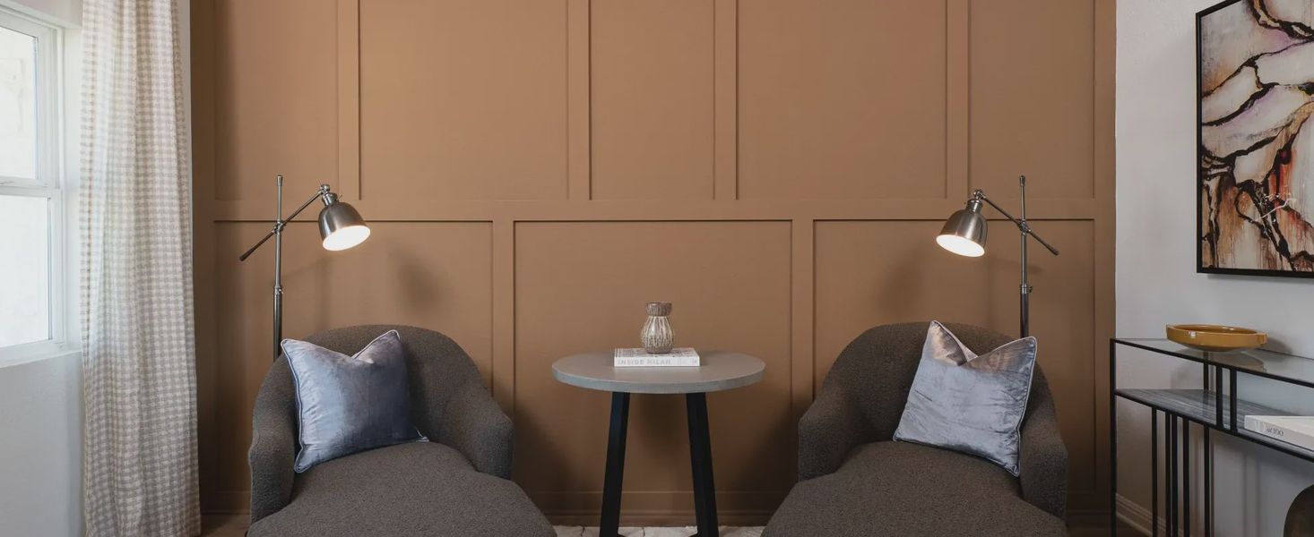 Furnished interior in a model home at Covered Bridge in Hutto (Image 5).