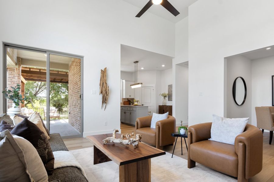 Furnished interior in a model home at Cottonwood Creek in Rowlett (Image 25).