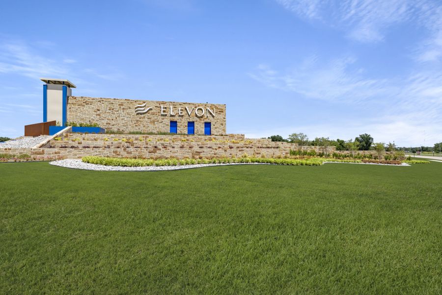 Entrance to the Elevon community in Lavon, TX, featuring signage and landscaping (Image 10).