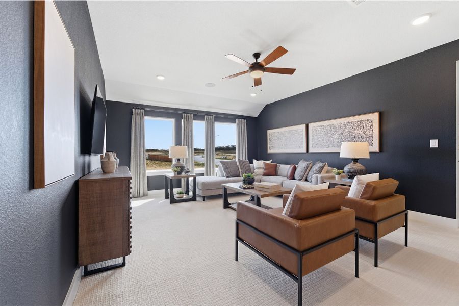 Furnished interior in a model home at Lariat in Liberty Hill (Image 49).