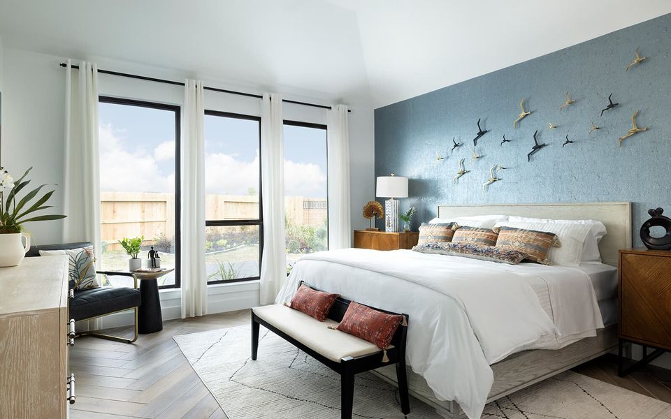 Furnished interior in a model home at 50' Traditional Homes at Elyson in Katy (Image 14).