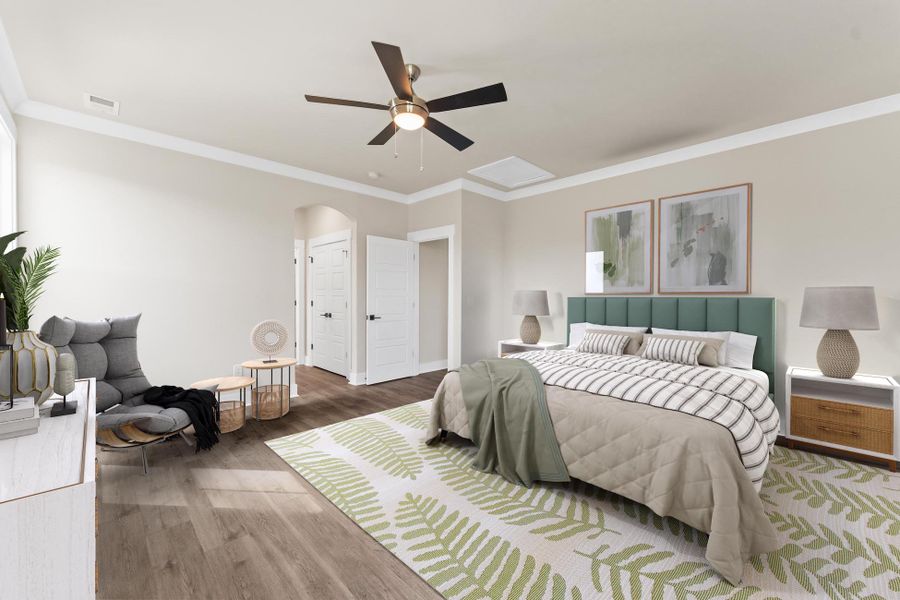 Furnished interior in a model home at Eagle Creek in Central (Image 22).