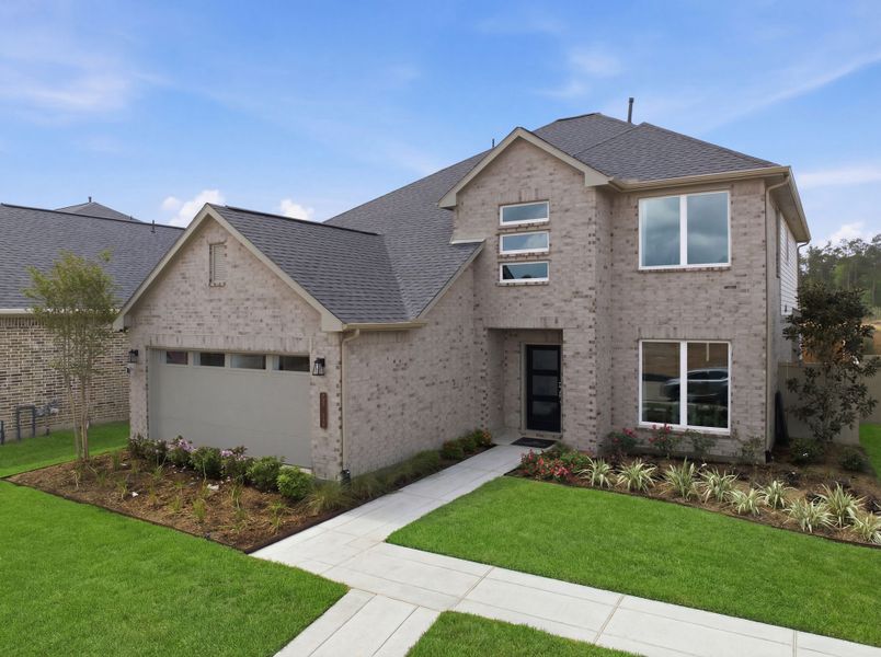 A house with a driveway.