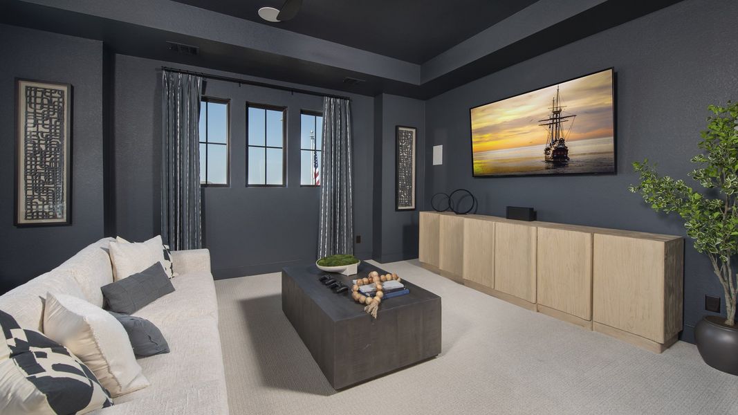 Furnished interior in a model home at Palmera Ridge 60' in Leander (Image 34).