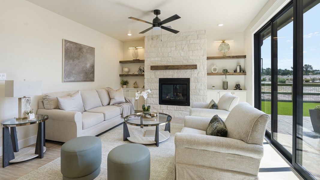 Furnished interior in a model home at Lakeside at Millican Reserve in College Station (Image 18). Furnished interior in a model home at Lakeside at Millican Reserve in College Station (Image 18).