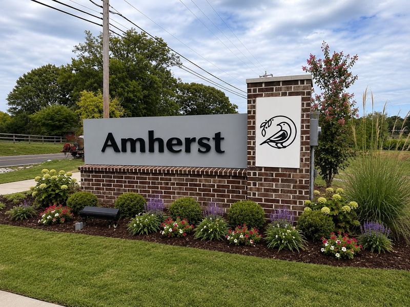 Entrance to the Amherst community in Cordova, TN, featuring signage and landscaping (Image 1). Entrance to the Amherst community in Cordova, TN, featuring signage and landscaping (Image 1).