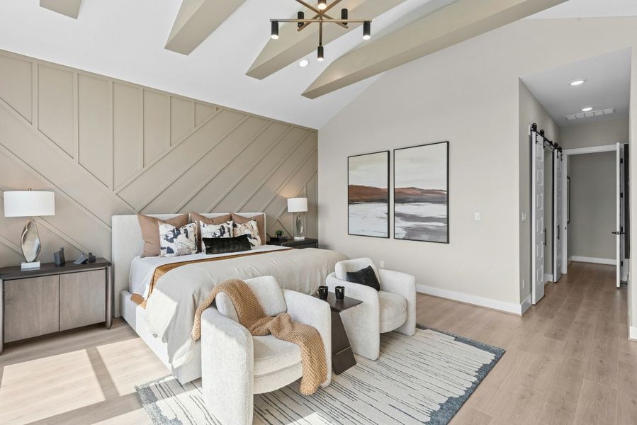 Furnished interior in a model home at Caliterra in Dripping Springs (Image 38).