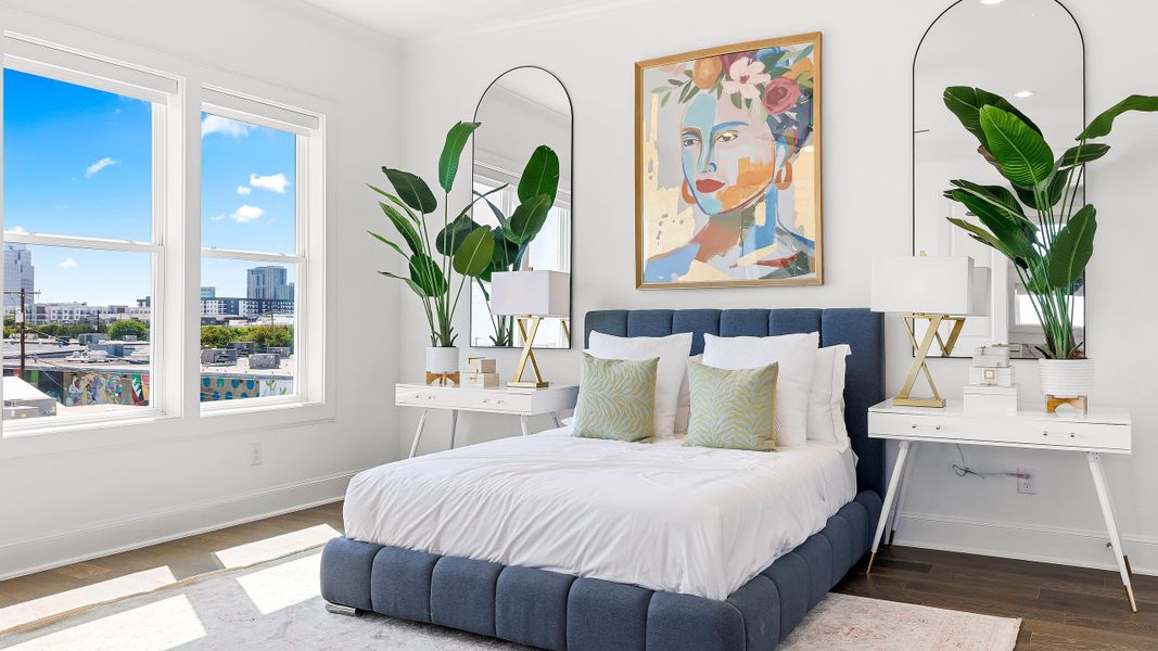 Furnished interior in a model home at Foundry Row in Dallas (Image 17).