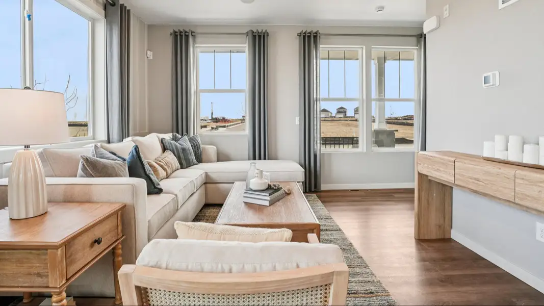 Furnished interior in a model home at Westerly - Townhomes in Erie (Image 7). Furnished interior in a model home at Westerly - Townhomes in Erie (Image 7).