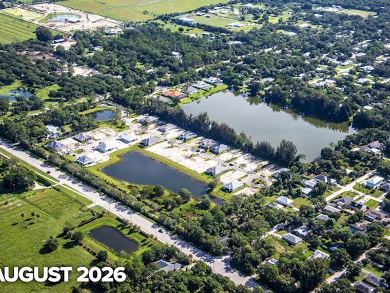 Aerial view of the Raven's Landing community in Vero Beach, FL, showing layout and nearby surroundings (Image 12). Aerial view of the Raven's Landing community in Vero Beach, FL, showing layout and nearby surroundings (Image 12).