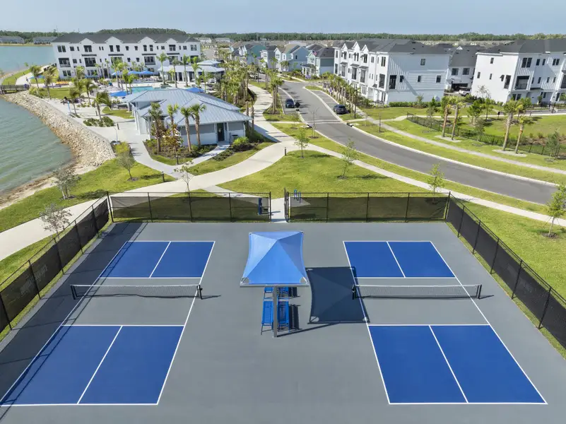 Aerial view of the Emerald Landing at Waterside at Lakewood Ranch – Lake Series community in Sarasota, FL, showing layout and nearby surroundings (Image 1).