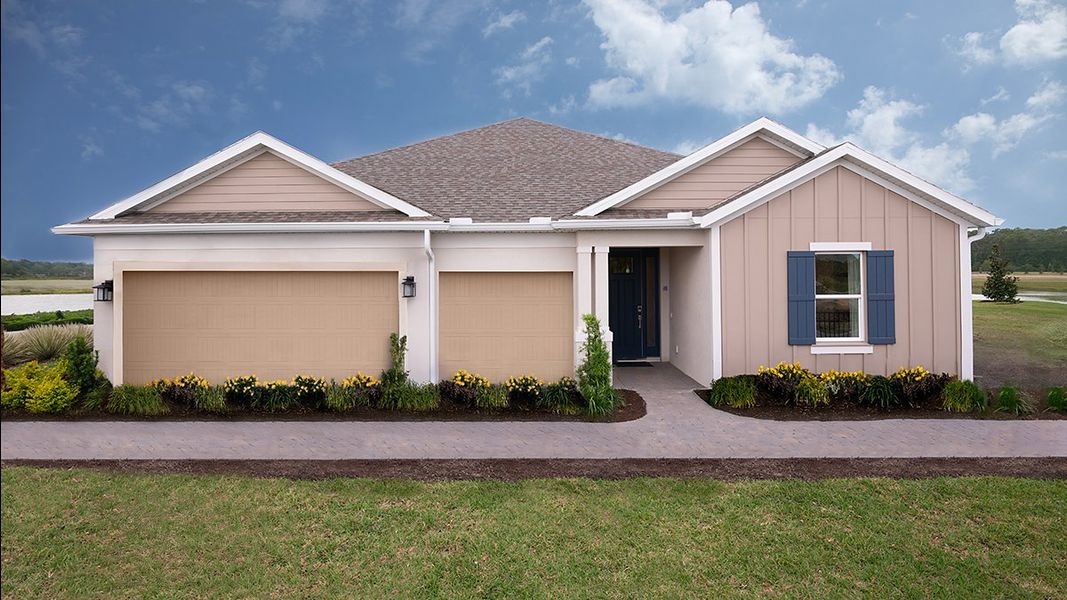 Front exterior of a home in the Ardisia Park community, located in New Smyrna Beach, FL (Image 1).