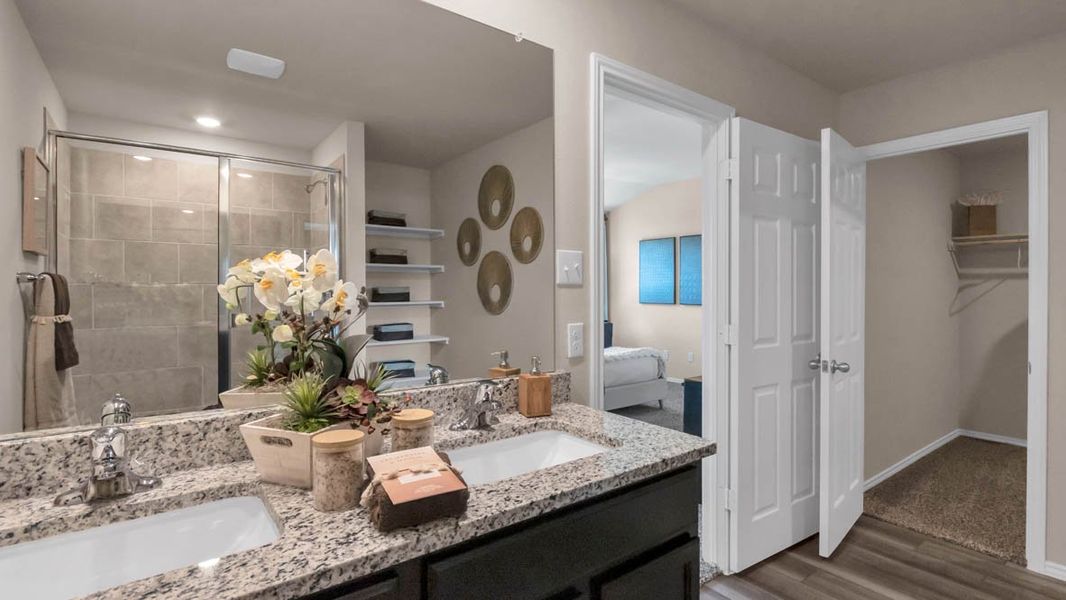 Furnished interior in a model home at Park Meadows in Lorena (Image 18).