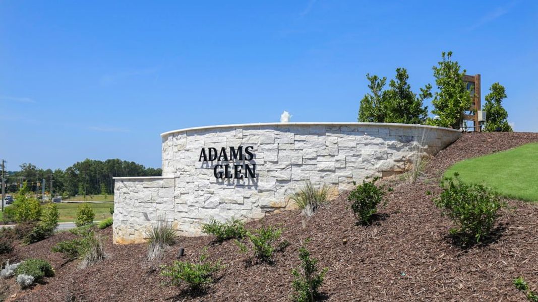 Entrance to the Adams Glen community in Greenville, SC, featuring signage and landscaping (Image 11). Entrance to the Adams Glen community in Greenville, SC, featuring signage and landscaping (Image 11).