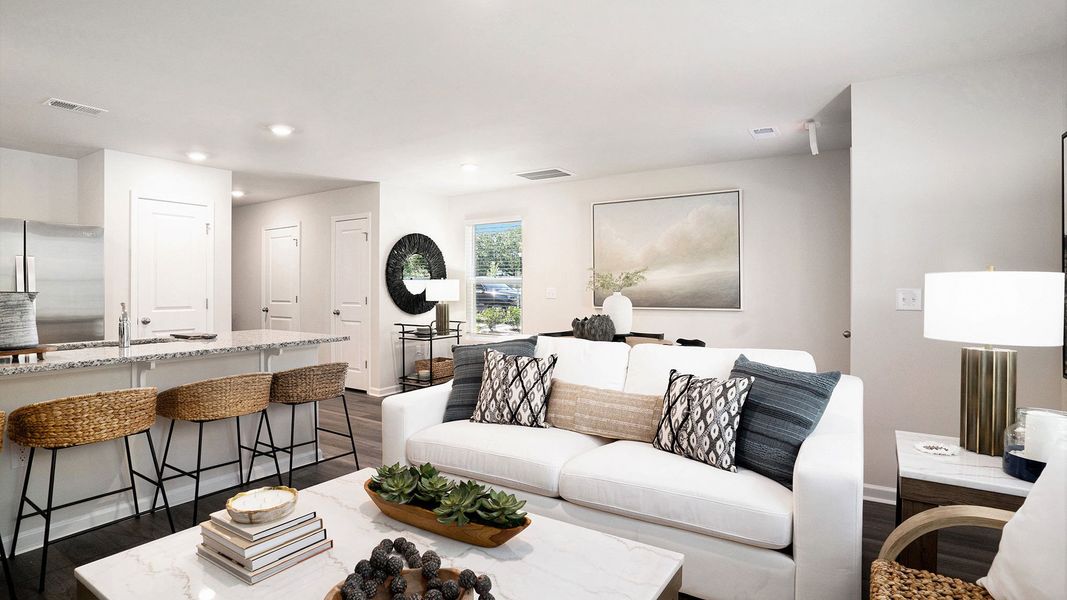 Furnished interior in a model home at The Townes at Amber Bluff in Conway (Image 9).