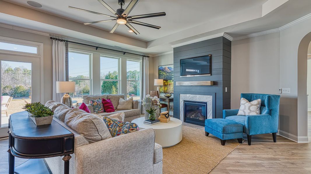 Furnished interior in a model home at The Cottages at 78 North in Sanford (Image 3).