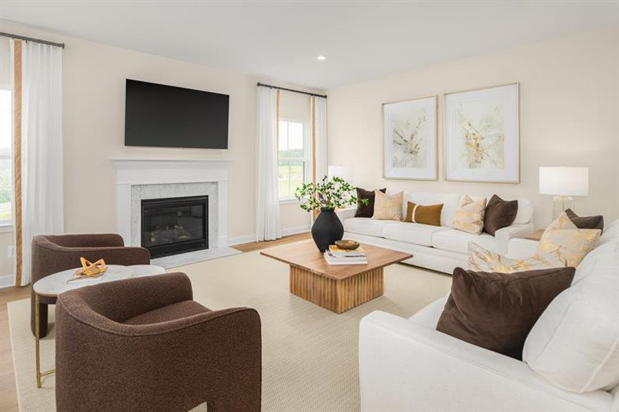 Relax by the fire in your spacious living room with an optional gas fireplace. Relax by the fire in your spacious living room with an optional gas fireplace.