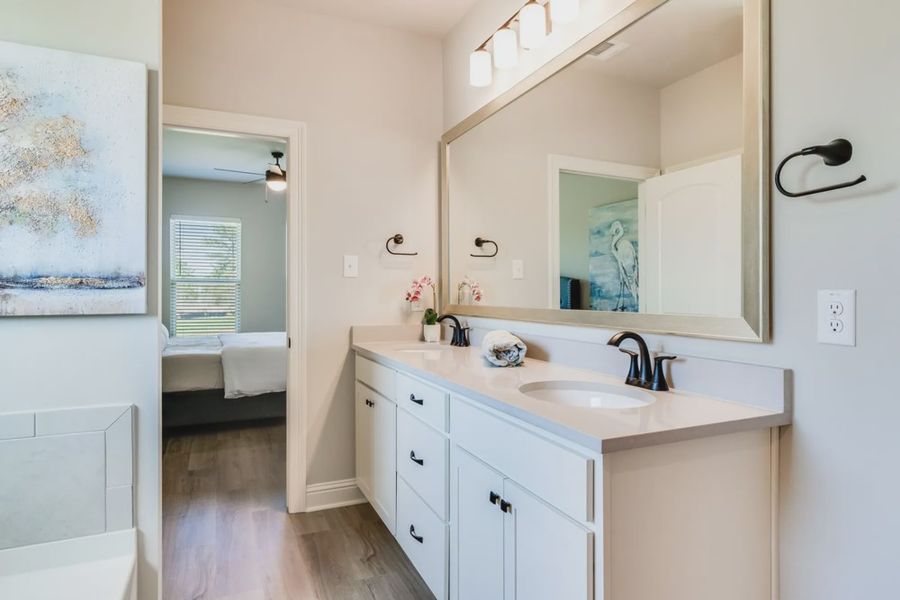 Furnished interior in a model home at Aldeana in Bonney (Image 5).