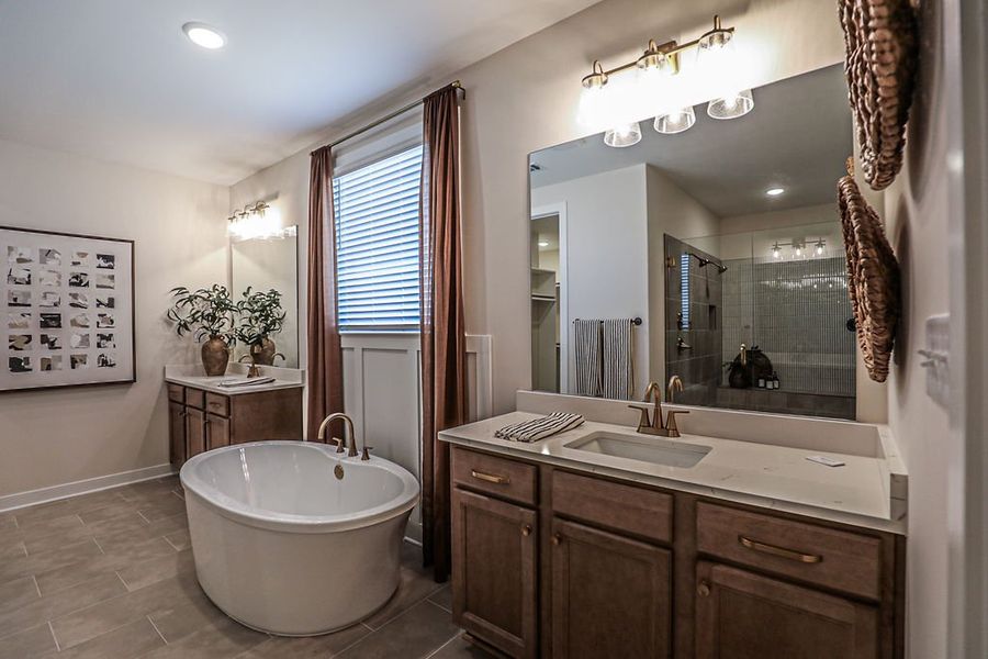 Furnished interior in a model home at Walker Farms in Bartlett (Image 26).
