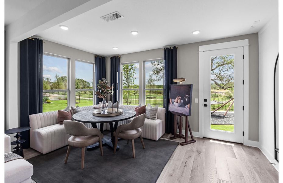 Timeless dining area with seamless flow to living spaces. Timeless dining area with seamless flow to living spaces.