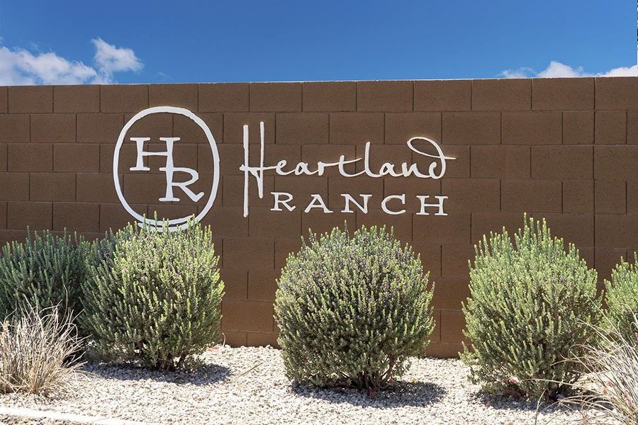 Main entrance to the Heartland Ranch master-planned community in Coolidge, AZ, featuring its landmark signage (Image 2).