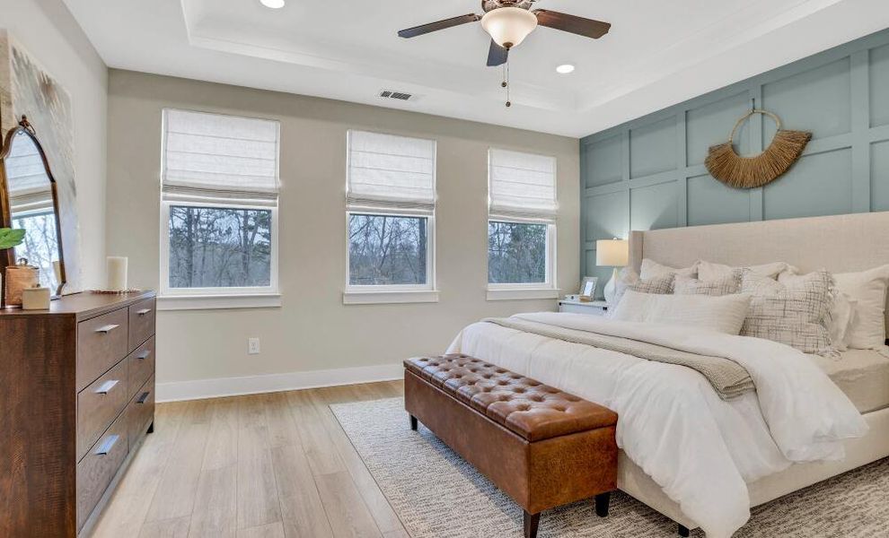 Furnished interior in a model home at Enclave at Riverdale in Huntersville (Image 28).