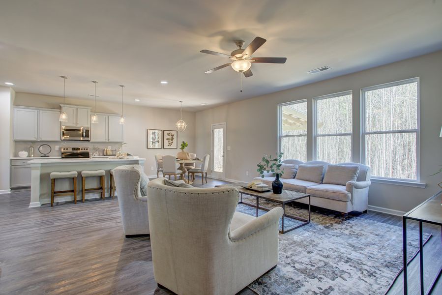 Furnished interior in a model home at Ellington Farms in Statham (Image 6).