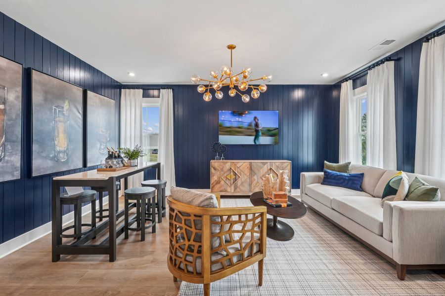 Furnished interior in a model home at Mews at Holding Village in Wake Forest (Image 45).