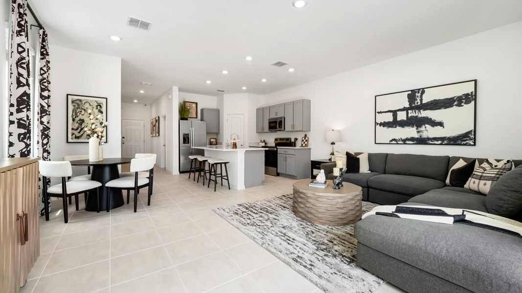 Furnished interior in a model home at The Towns at Skye Ranch in Sarasota (Image 9).