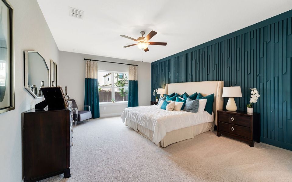 Furnished interior in a model home at Hunter's Ranch in San Antonio (Image 27).