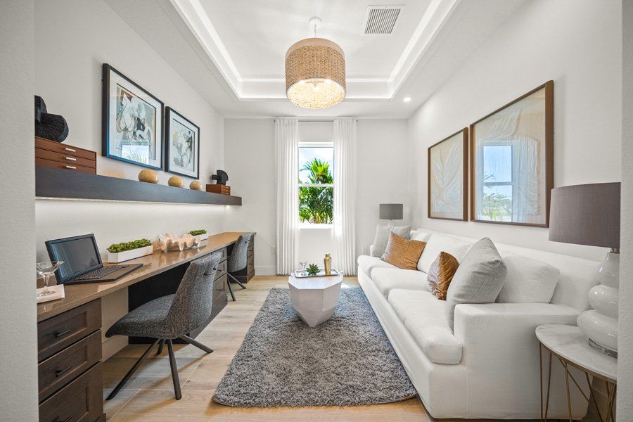 Furnished interior in a model home at Shellstone at Waterside in Sarasota (Image 45).