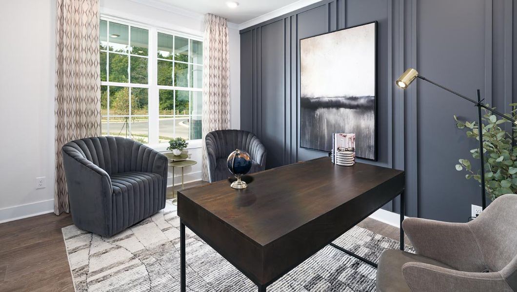 Furnished interior in a model home at Sanctuary at Southgate in Indian Trail (Image 17). Furnished interior in a model home at Sanctuary at Southgate in Indian Trail (Image 17).