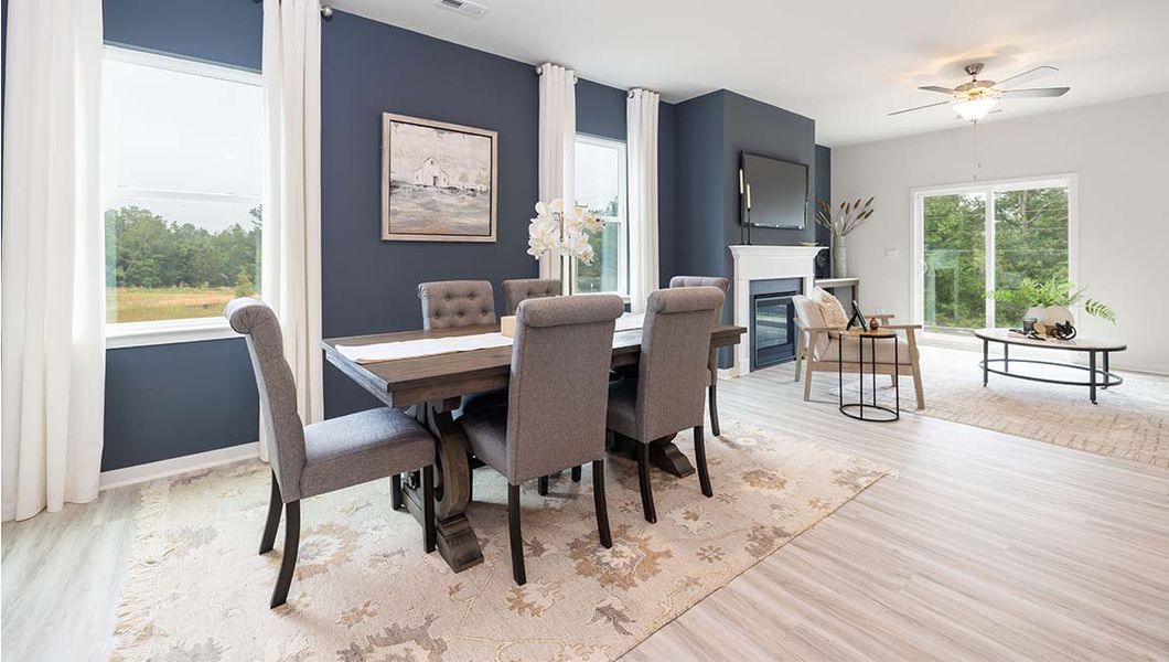 Furnished interior in a model home at Cardinal Creek in Charlotte (Image 19).