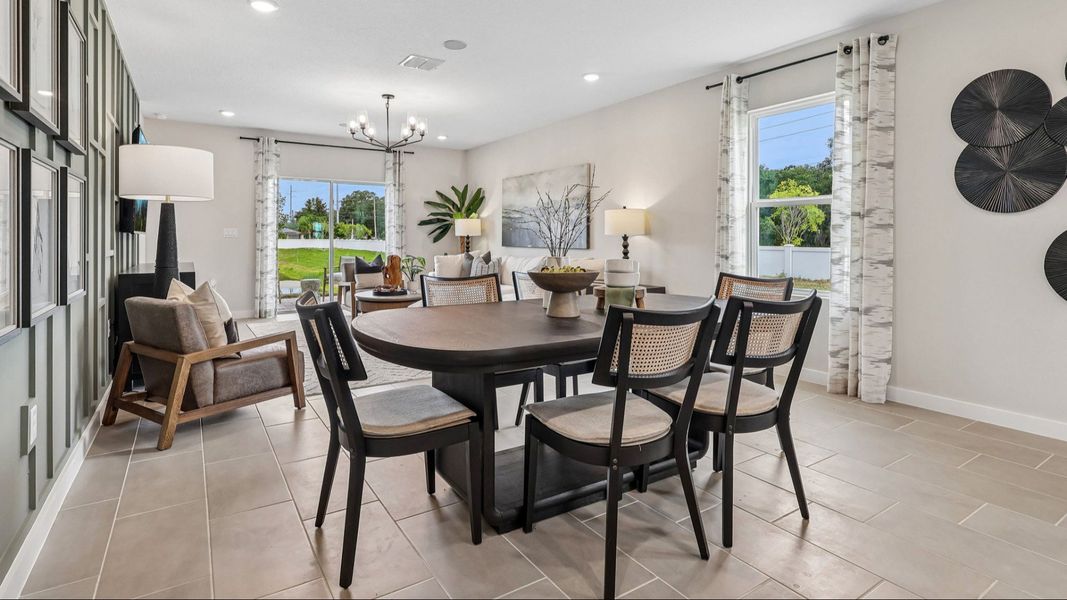 Flagler Model Floor Plan Dining Area by DRB Homes in Liberty Trace in Haines City, FL Flagler Model Floor Plan Dining Area by DRB Homes in Liberty Trace in Haines City, FL