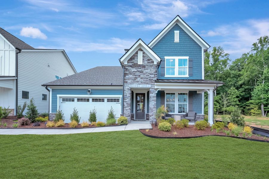 Front exterior of a home in the Friendship Village community, located in Apex, NC (Image 3).