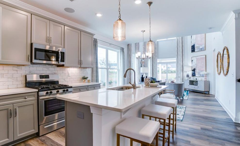 Furnished interior in a model home at Pineview Glen Townhomes in Durham (Image 6). Furnished interior in a model home at Pineview Glen Townhomes in Durham (Image 6).
