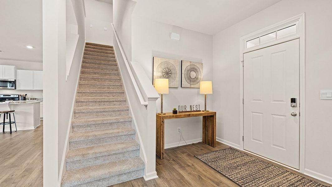 Furnished interior in a model home at Aurora Creek in Dallas (Image 6).