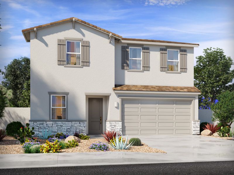 Front exterior of a home in the Sunset Crest - Premier Series community, located in Tucson, AZ (Image 11).