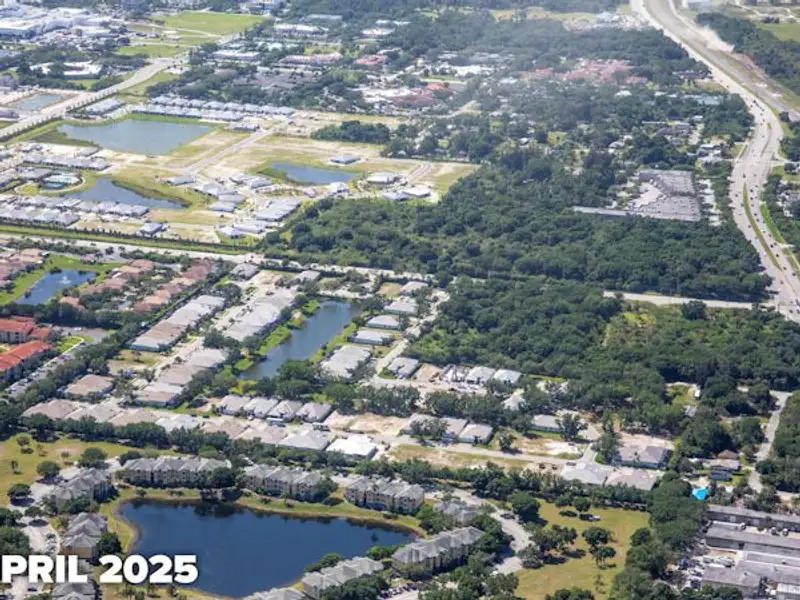 Aerial view of the Lucaya Pointe community in Vero Beach, FL, showing layout and nearby surroundings (Image 10).